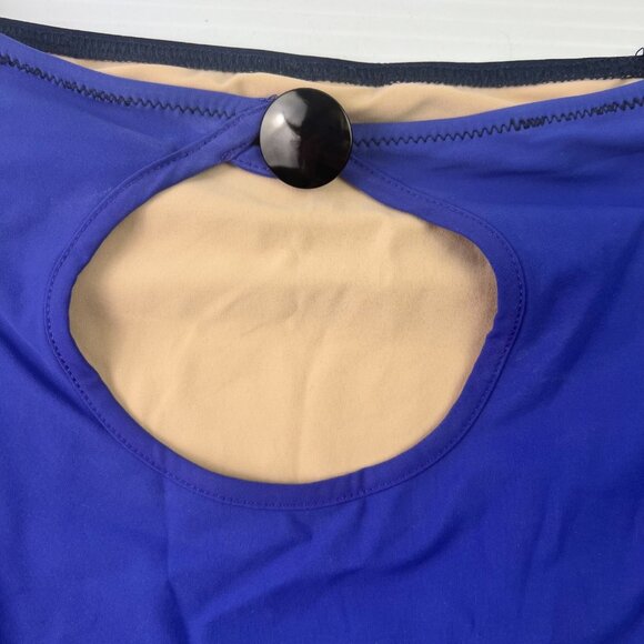 Araks High Waisted Full Coverage Swim Bikini Bottom Size XS Blue Cutout Back - Picture 3 of 7